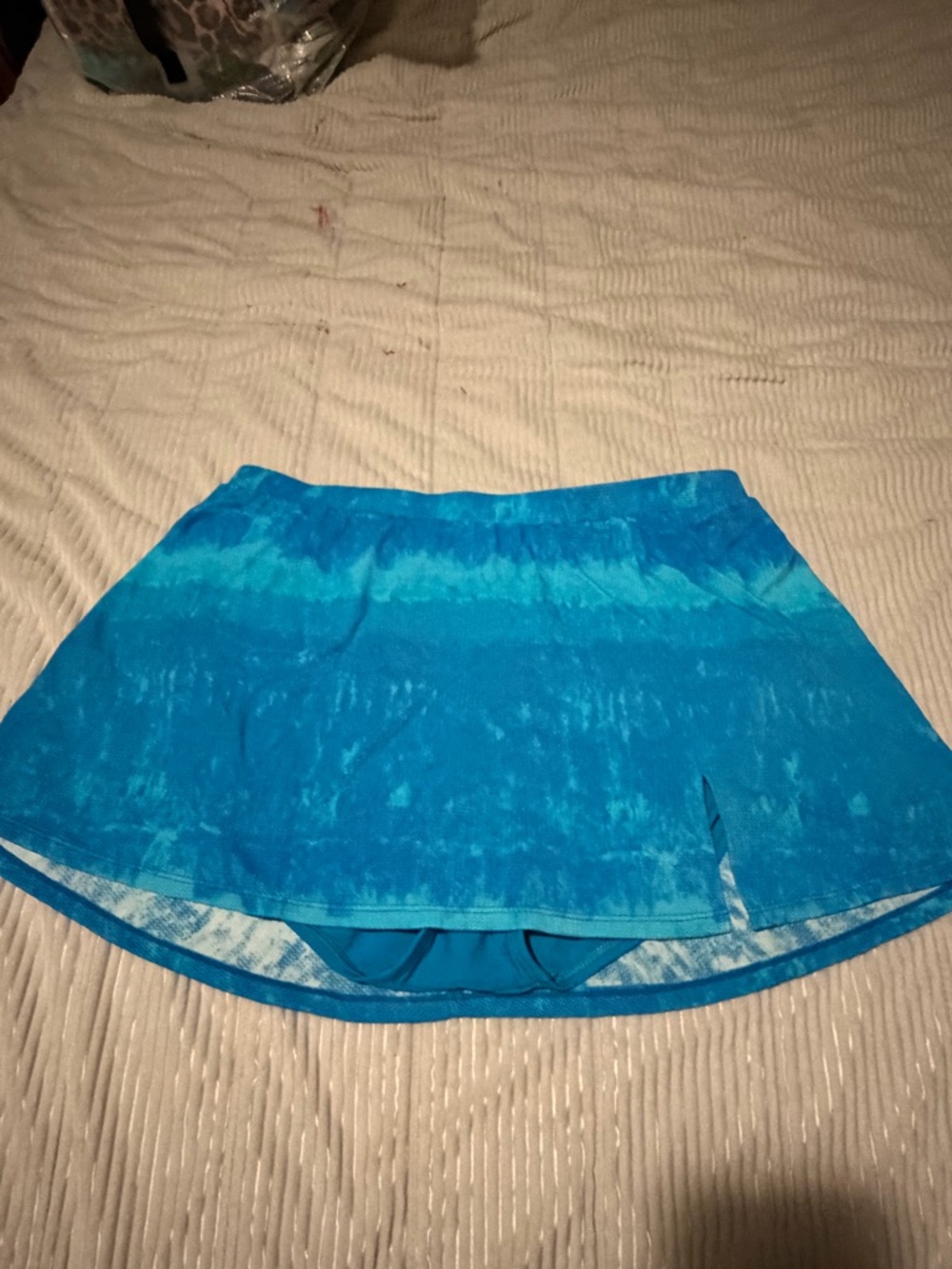 Blue Athletic Skirt with Built-In Shorts